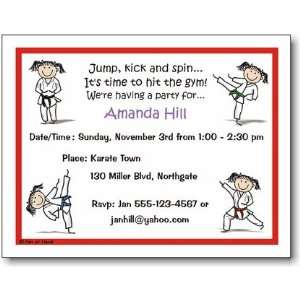  Pen At Hand Stick Figures   Invitations   Karate   Girl 