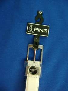 2011 Ping Ball Marker White Belt 40 w/ small Buckle ++  