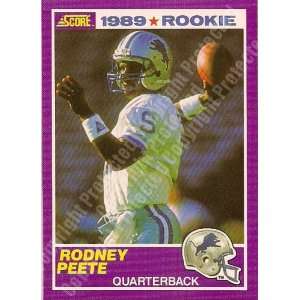  1989 Score #431 Rodney Peete Detroil Lions Foodball Card 