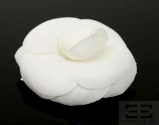 Chanel White Silk Camellia Flower Brooch Pin 00V NEW $215  