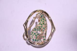   Diamond & Emerald Cougar Slide Pendant Pin Combo TAKE A LOOK  
