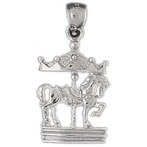   14K White Gold Charm Carousels 4.4   Gram(s) CleverSilver Jewelry