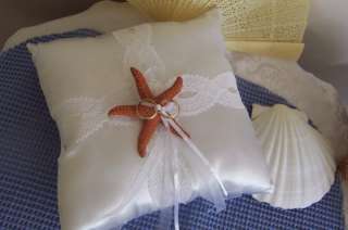 Beach Wedding Ring Bearer Pillow Star Fish Starfish  