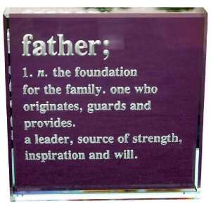  Father Definition Hand Carved Glass Paperweight
