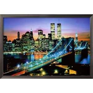  City That Never Sleeps Places Framed Poster Print, 37x26 