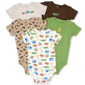 Carters Baby Boys 5 pack S/S 100% Cotton Wiggle in Bodysuits Khaki 