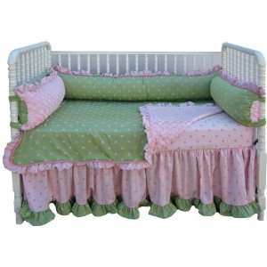  Angel Song Bubblegum   Pink/Green Girls Crib Set   4 