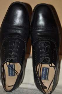 Bostonian Crown Windsor ITALY black leather cap toe oxfords/shoes,mens 