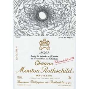  2002 Chateau Mouton Rothschild, Pauillac 750ml 750 ml 