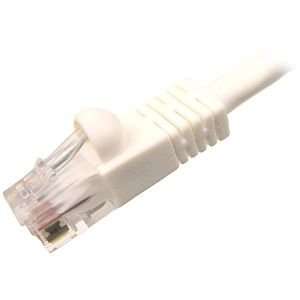   Snagless Molded Boot CAT5e Patch Cable   White   T56208 Electronics