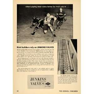 1956 Ad Jenkins Valves Amherst Ice Rink Engineer Hockey   Original 