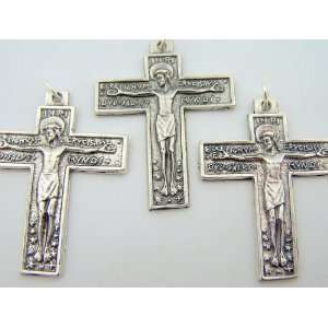 Lot 3 Rosary Part Catholic Crucifix Silver Gild Cross 1 1/2 INRI Ecce 