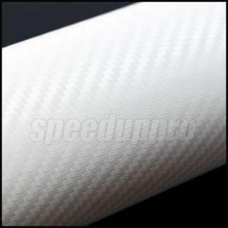 roll 12 x 50 3d twill weave carbon fiber vinyl sheet white color 