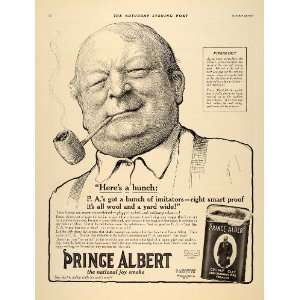  1912 Ad Prince Albert Pipe Tobacco Man Smoking Smoke 