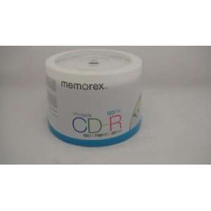  CDR 80 Memorex White Inkjet Printable in 50 Pack Cake Box 