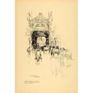  1908 Print Leadenhall Covered Market London Streets Art 