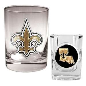  New Orleans Saints NFL Rocks Glass & Shot Glass Set 