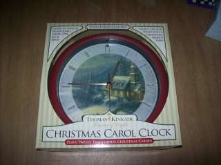 Thomas Kinkade Sleigh Ride Christmas Carol Clock NEW!  