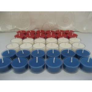   White and Blue   Plastic Cups   100% Beeswax Candles