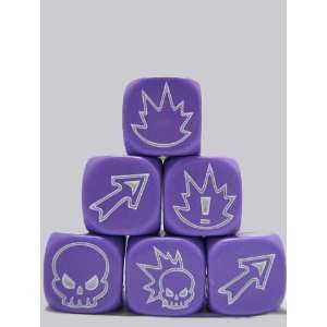  Flaming Skull Dice   Purple w/White Toys & Games