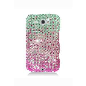  HTC ChaCha / Status Full Diamond Graphic Case   Pink 