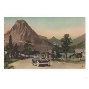 Glacier, MT   View of Two Chalets & Mt. Rockwell Premium Poster Print 