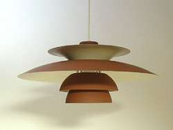 Henningsen Style Brown Pendant Lamp Modern Eames Era  