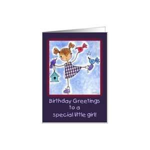   Birds Birthday Greetings for special little girl Card Toys & Games