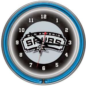   San Antonio Spurs NBA Chrome Double Ring Neon Clock: Sports & Outdoors