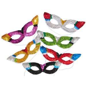  Sparkling Sequin Rainbow Masks (1 dz) Toys & Games