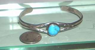 Vintage 6 Southwest Sterling & Turquoise Bracelet  