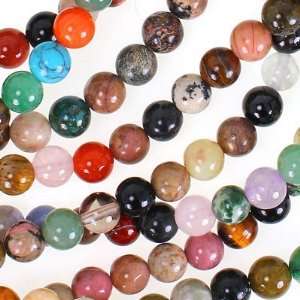   6mm Round Multi Colored Assorted Gemstone Beads: Arts, Crafts & Sewing