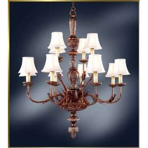 Neoclassical Chandelier, MG 3650, 12 lights, Antique Copper, 41 wide 
