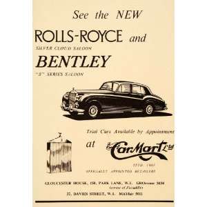  1955 Ad Rolls Royce Silver Cloud Saloon Bentley Car 
