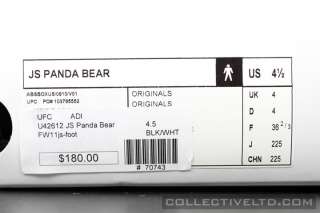 Adidas Jeremy Scott Panda Bear visvim BLACK WHITE 4.5  