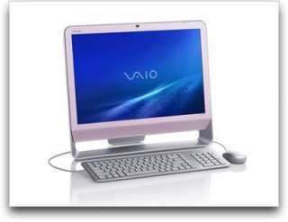 The Sony VAIO JS All in One desktop PC in pink.
