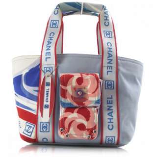 CHANEL Canvas Cruise Tote Bag Summer Handbag Purse CC  