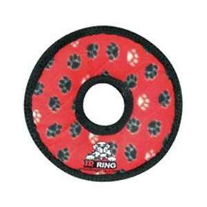  Tuffy`s Dog Toys Junior Rumble Ring Red Paw Print Chew Toy 