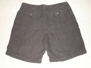 NWT Mens Nautica Rigger 38 Shorts~ Black Linen~Double Pleat  
