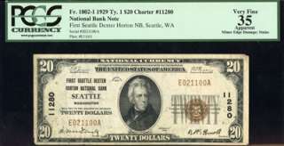   PCGS VF 35 FR. 1802 1 TY. 1 CHARTER 11280 NATIONAL BANK NOTE $20 PA169