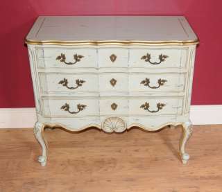 Pair French Painted Rococo Chests Bedside Tables  