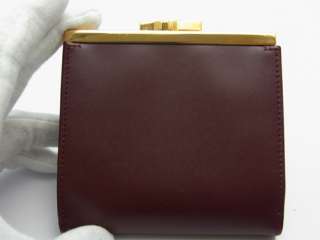 Cartier Authentic Auth Leather Bifold Wallet Purse Red  