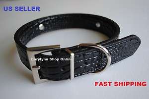 NEW Small Dog Leather Collar (BLACK) NEW  