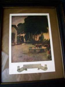 Antique Maxfield Parrish framed print Villa Chigi  