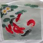 Chinese 100% Handmade silk Embroidery fishes lotus flower 8