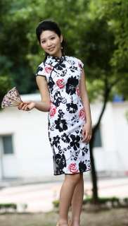 Fashion Chinese womens MINI Dress Cheongsam SZ:S M L XL 2XL