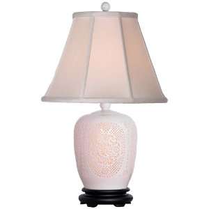  Pierced Bone China Ginger Jar Night Light Table Lamp: Home 