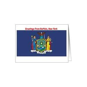  New York   City of Buffalo   Flag   Souvenir Card Card 