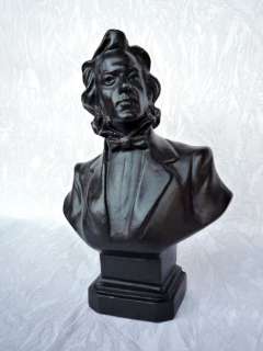 Polish composer and pianist Frederic Chopin metal bust H=18 cm.  