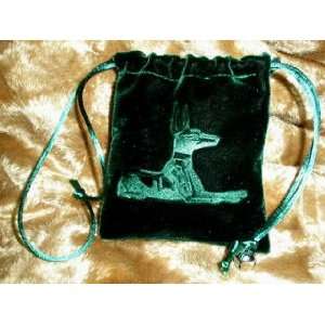 Velvet Embossed Egyptian God Anibus Treasure Bag